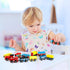 Wondertoys Wooden Train Cars - 12 PCS Magnetic Train Set with 3 Engines and Storage Bag for Toddlers