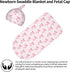 zhedongsj Set Pink Bow Baby Stuff Swaddle Blanket for Girls, Soft Newborn Swaddling Sack Shower Gift with Hat and Bow