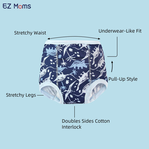 10 Packs 3T-4T 4T EZ Moms Reusable Potty Training Underwear for Boys Double Absorption Toddler Training Pants Boys High