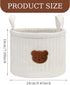 NIOMICO 9.45x7.09in Teddy Bear Diaper Bag Small Soft Polyester Cotton Cute Storage Bins with Handle Portable Bear