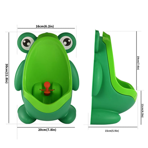 sundee Cute Frog Standing Potty Training Urinal for Boys Toilet with Funny Aiming Target - Blackish Green