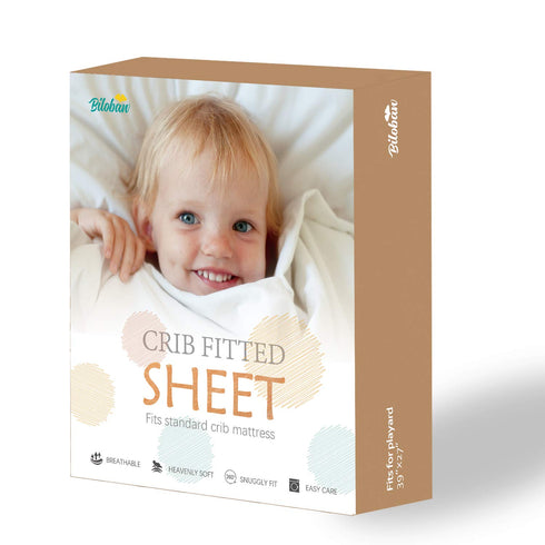 2 Pack Crib Sheets Fitted, Crib Sheet Fits for Standard Crib Mattress, Toddler Sheets for Baby Boys & Girl
