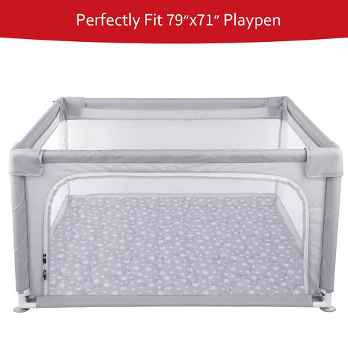 79"x71" Baby Play Mat, Extra Large Thick Playpen mat, Non Slip Padded Kids Play Mat for Playing One-Piece Baby Floor