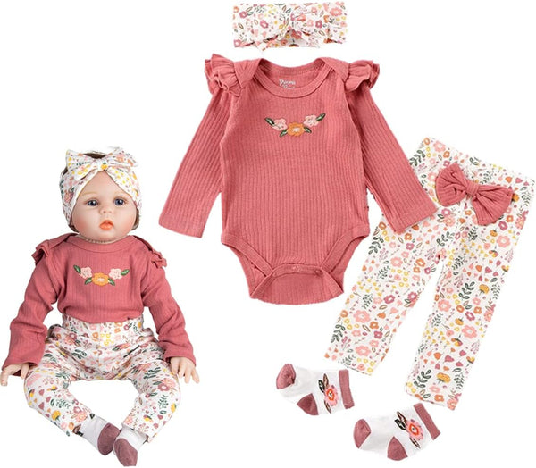 Pedolltree Reborn Baby Doll Clothes 22 inch Girl Outfit Accessories for 20-22