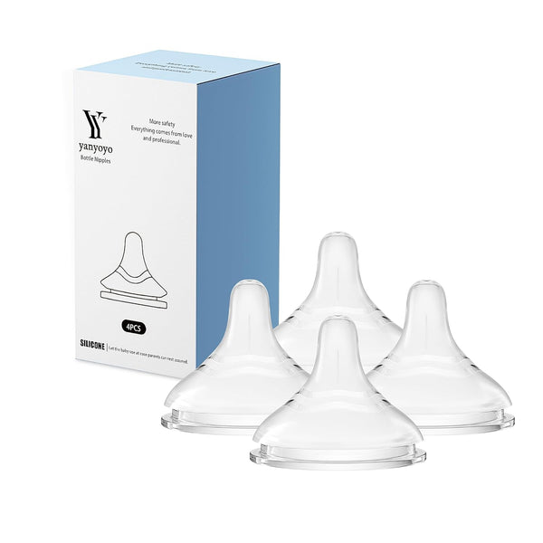 yanyoyo Silicone Bottle Nipple, Anti Colic Nipples for Baby, Natural Feel, L,