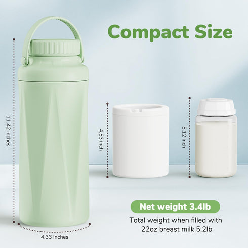 22oz 24+ 2pcs Portable Breast Milk Cooler Bottle-Milk Cooler for Outdoor Travel, Keeps Fresh Cooling