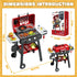 Playset, 3-5, 2-Layer Kids Grill BBQ Toy Grill with Smoke Sound Light and Wheel, Movable Pretend Play Kitchen Toys