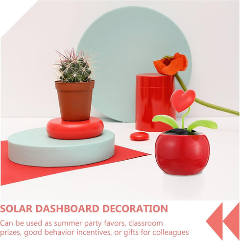 BESPORTBLE 2pcs Solar Dancing Figurines - Solar Powered Dancing Flower Heart for Car Dashboard Decoration