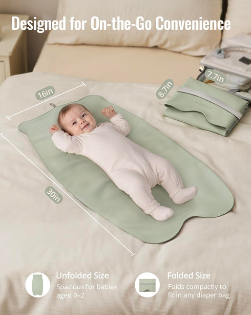 Vegan Leather Baby Changing Pad with Travel Change Mat - Complete Bundle