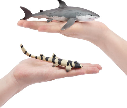 Toymany 8PCS Shark Toys Figurines - Realistic Sea Creatures for Kids 3-12, Ocean Sea Animal Cake Topper Educational
