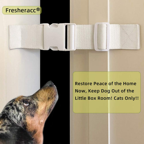 Child Proof Door Lock Latch with Adjustable Strap for Cat Room, 2 Packs, Reusable Baby Safety Lock, White