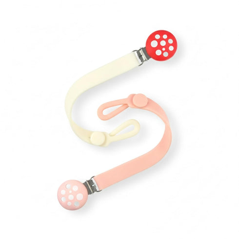 RaZbaby Chompy Silicone Pacifier Holder Clip Set 2 Pack Textured, Soft &