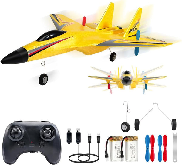 SU-27 RC Airplane,2.4GHz 2 Channel Remote Control Plane with Gyro Night Lights
