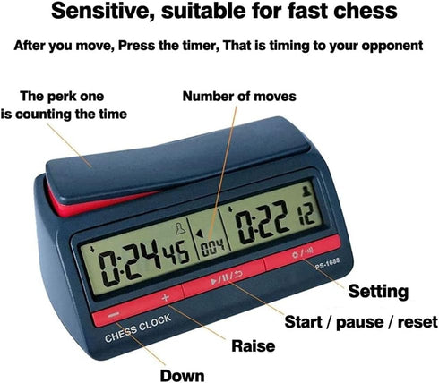 Leadigol Chess Clock, Advanced Digital Timer Board Game Accessory