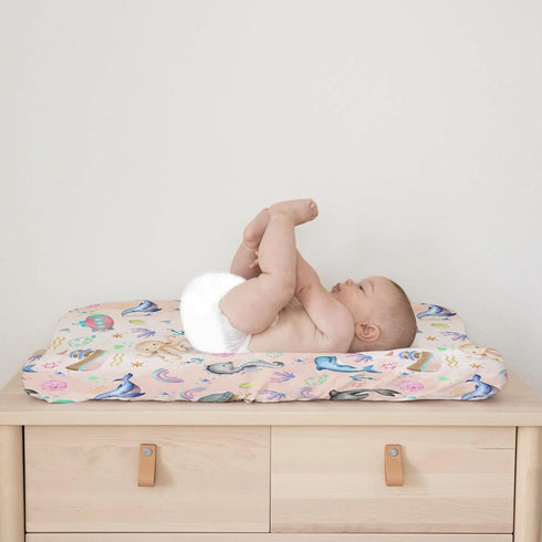 Colorful Sea Animals Baby Changing Pad Covers for Boys & Girls 32''x16'' Unisex Fitted Sheets