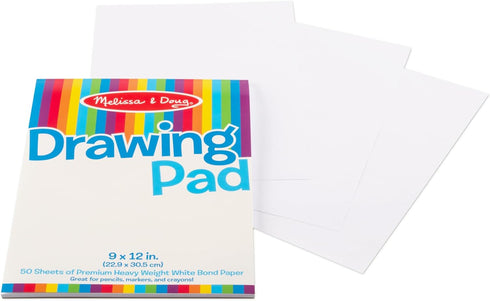 Melissa & Doug Drawing Paper Pad, 9 x 12 inches, 50 Sheets, 3-Pack - FSC Certified