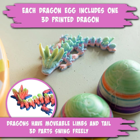 Set 6 2 3D 3 The Eggmazing Egg Decorator Dragon Egg Kit Arts and Crafts - Includes Egg Decorating Spinner, Markers