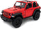 Jeep Wrangler Rubicon Off Road Die Cast Model by KiNSMART - 5 inch 1:34 Scale Toy Car (Red Opentop)