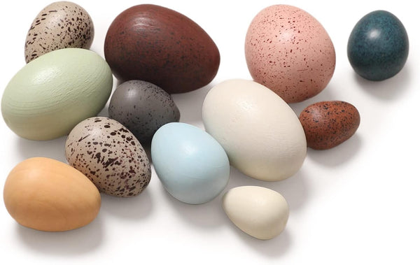 OESSUF Wooden Fake Eggs Easter Eggs Play Eggs for Toddlers Pretend Wood