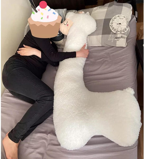 Hofun4U 39 Inch Llama Plush Pillow, Alpaca Stuffed Animal, Christmas Holiday Birthday Gift (White)