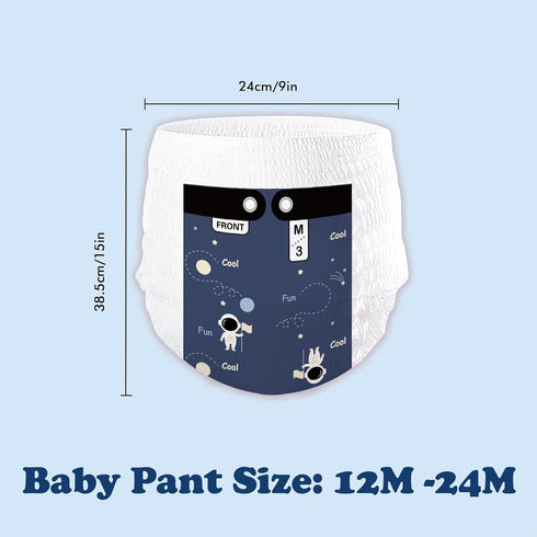 Minime Baby Training Pants, Premium Hypoallergenic Disposable Underwear, Size 12M-24M (14-26 lbs), 72 Count, Fragrance