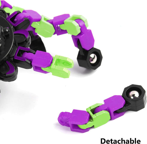 Wecsv (8 Pack) Fidget Spinners, DIY Transformable Chain Robot Finger Spinner, Glow in The Dark Deformable Creative