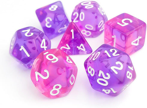Purple DND Dice Set, Pop Color D&D Dice, Polyhedral Dice Set for Dungeons and Dragons, Role Playing Games