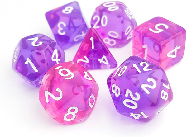 Purple DND Dice Set, Pop Color D&D Dice, Polyhedral Dice Set for Dungeons and Dragons, Role Playing Games