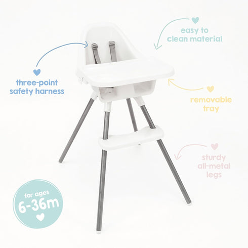 5-Point Regalo Baby Basics High Chair for Babies and Toddlers, Baby High Chair with Removable Oversized Tray & Cup