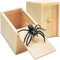 Fake Spider in a Box, Prank Gift for Adults & Kids, Handmade Wooden Pop Out Scare Surprise Boxes for Halloween