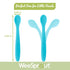 WeeSprout Silicone Baby Spoons, First Stage Infant Feeding Utensils, Soft-Tip, Bendable, Set of 3, Travel Case