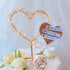 Wedding Cake Toppers Love Heart Pearl Cake Toppers with LED Light for Birthday Wedding Engagement Decorations