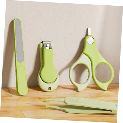 Set Trimmer Nail Clipper with Nail Filer and for Infants, Portable Green Grooming Kit for Newborns and Travel