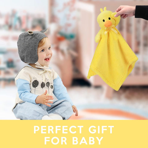 Pro Goleem Soft Yellow Duck Security Blanket, Unisex Baby Lovey Gifts for Newborn Toddler Snuggle Toy Stuffed Animal 16