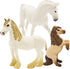 Gemini&Genius 3Pcs Horses Toy, Farm Animal Playset, Mare and Stallion with Baby Action Figures for Kids