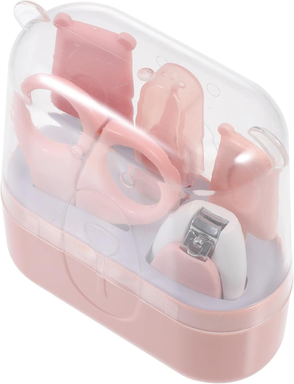 Mikinona Manicure Clipper and Nail Scissor Set for Nail Care Pink Non-Slip