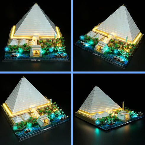 VONADO Led Light Kit Building Lighting Kit Compatible with Lego 21058 Great Pyramid of Giza (No Model) Remote-Control