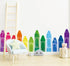 Whaline 8 Sheet Crayons Wall Decals Waterproof Watercolor Crayons Wall Stickers Educational