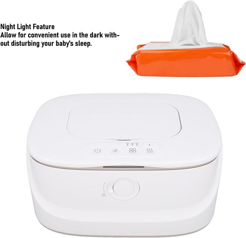 SIXRUN Baby Wipe Warmer, Large Capacity Wet Wipes Heater Dispenser with Night Light Constructed of HighSturdy Material