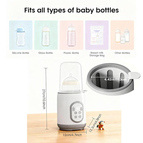 Quick-Heat Baby Bottle Warmer for Breastmilk & Formula - Timer & Keep Warm Function