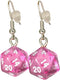 *Miniature* d20 Mini Dice Translucent Earrings (Pink)