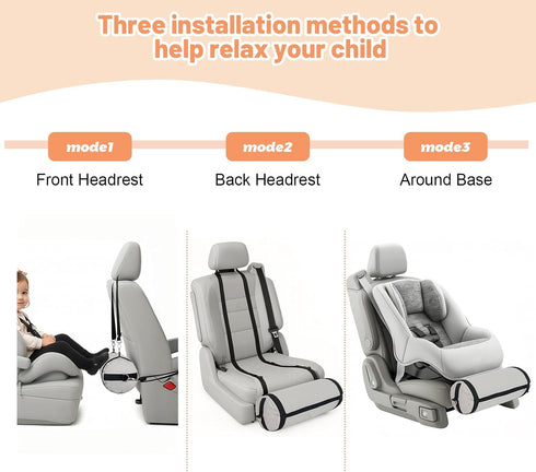 Blublu Park Inflatable Car Seat Foot Rest for Kids, Portable Car Foot Rest with Adjustable Straps, Carseat Accessories