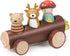 Tender Leaf Toys Timber Taxi - Wooden Log Shaped Push Vehicle with 3 Removeable Characters, Open-Ended Play Toy for