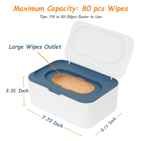 2 Pack Case(2 Wipes Dispenser, Wipe Holder for Baby & Adult, Seposeve Refillable Wipe Container, Keeps Wipes Fresh