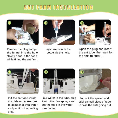 Ant Farm Castle | Ant Farms with Yellow Sand and Tool Kit | Educational Observation Kit for Kids and Adults