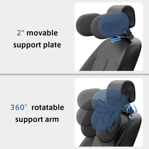 4-Way Car Headrest Pillow, Adjustable Car Headrest,Thickened Memory Foam Road Pal Headrest, Neck Support Pillow, U