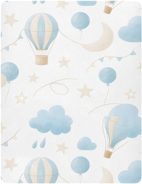 CEBUGI Pack Stretchy Crib Sheet for Baby Boy Girl,Hot Air Balloon Portable Mini Fitted N Play Playard Sheet