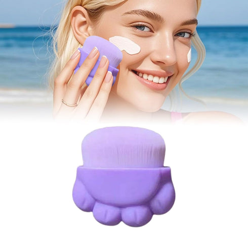 Generic Sunscreen Applicator - Cute Cat Paw Design Sunscreen Brush With Protective Cover,