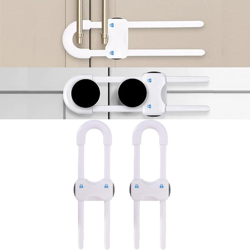 WENPENG Sliding Cabinet Locks for Baby, Baby Proofing Adjustable U-Shaped Baby Safety Latches