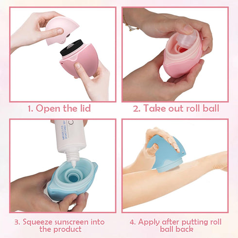 STACTOM 1.85 Oz Summer Sunscreen Applicator for Kids with Roller Ball,Suncream Lotion Applicator,Proof Sun Lotion Brush